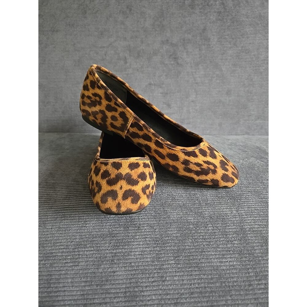 Vionic Women's Orinda Suede Ballet Flats Brown Leopard 6.5 PRE-OWN EUC
